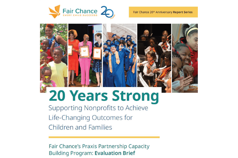 Congratulations to Fair Chance on 20 years dedicated to increasing the capacity of promising nonprofits